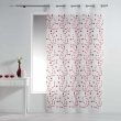 Panneau a oeillets 140 x 240 cm voile sable brode petite fleur Blanc/Rouge, image n° 1