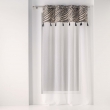 panneau a oeillets 140 x 240 cm voile sable+top imprime+pompon maroni, image n° 1
