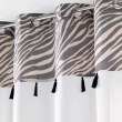 panneau a oeillets 140 x 240 cm voile sable+top imprime+pompon maroni, image n° 2