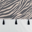 panneau a oeillets 140 x 240 cm voile sable+top imprime+pompon maroni, image n° 3