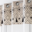 Panneau a oeillets 140 x 240 cm voile sable+top imprime+pompon nalika top Sans, image n° 2