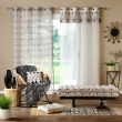 Panneau a oeillets 140 x 240 cm voile sable+top imprime+pompon nalika top Sans, image n° 3