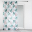 Panneau a oeillets 140 x 280 cm voile sable imprime belline Blanc/emeraude, image n° 1
