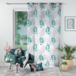 Panneau a oeillets 140 x 280 cm voile sable imprime belline Blanc/emeraude, image n° 3