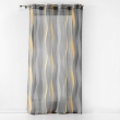 Panneau a oeillets 140 x 280 cm voile sable imprime ondulys Jaune/anthracite, image n° 1