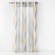 Panneau a oeillets 140 x 280 cm voile sable imprime ondulys Jaune/blanc, image n° 1