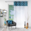 Panneau a oeillets 140 x 280 cm voile sable+top velours imp or clairine Bleu, image n° 3