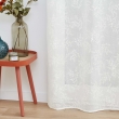 Panneau a oeillets 140 x 280 cm voile tisse applique karla Blanc, image n° 3