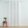 Panneau a oeillets 140 x 280 cm voile tisse applique karla Blanc, image n° 4