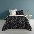 Parure 3 p. 240 x 220 cm imp. metallise 57 fils allover bloomy Marine/or, image n° 1