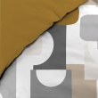 Parure 3 p. 240 x 220 cm polycoton 52 fils Geomelo Ocre, image n° 2