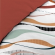 Parure 3 p. 240 x 220 cm polycoton  52 fils Vagueline Rouge, image n° 2