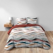 Parure 3 p. 240 x 220 cm polycoton  52 fils Vagueline Rouge, image n° 3