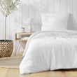 Parure de lit 140 x 200 cm double gaze coton uni 57 fils Angelia Blanc, image n° 1