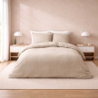 Parure de lit 240 x 220 cm - Coton relief uni Clarabel - Texture structur&eacute;e - 2 taies 63 x 63 cm - Naturel, image n° 1