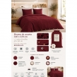 Parure de lit 240 x 220 cm Double gaze de coton GA&Iuml;A Bordeaux + 2 taies 60x60 cm, image n° 2