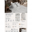 Parure de lit 240 x 220 cm Double gaze de coton GA&Iuml;A Gris nuage  + 2 taies 60x60 cm, image n° 2