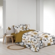 Parure de Lit 240 x 220 cm Geomelo Ocre + 2 taies, image n° 4