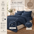 Parure de lit  260 x 240 cm 100% viscose de bambou satin 120 fils SALOM&Eacute; Minuit + drap-housse 160 x 200 cm, image n° 3