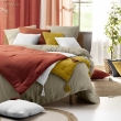 Parure de lit 260 x 240 cm double gaze coton uni 57 fils Angelia Sable, image n° 3