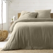 Parure de lit 260 x 240 cm double gaze coton uni 57 fils Angelia Sable, image n° 1