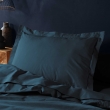Parure de Lit Compl&egrave;te 240 x 220 cm Bleu - 100% Coton 57 Fils - Drap-Housse 140x190 + 4 Taies, image n° 5