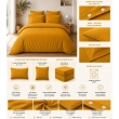 Parure de Lit Compl&egrave;te 240 x 220 cm Curry - 100% Coton 57 Fils - Drap-Housse 140x190 + 4 Taies, image n° 2