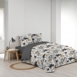 Parure de Lit Scarlett Gris 240 x 220 cm + Drap-Housse 140x190 cm Blanc, image n° 4