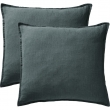 Parure Drap Housse 140 x 190 cm + 2 Taies 60x60 cm 100% Lin Fran&ccedil;ais - Ardoise, image n° 4
