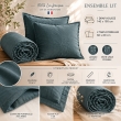 Parure Drap Housse 140 x 190 cm + 2 Taies 60x60 cm 100% Lin Fran&ccedil;ais - Ardoise, image n° 2