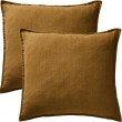 Parure Drap Housse 140 x 190 cm + 2 Taies 60x60 cm 100% Lin Fran&ccedil;ais - Caramel, image n° 4