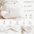 Parure Drap Housse 140 x 190 cm + 2 Taies 60x60 cm 100% Lin Fran&ccedil;ais - Craie, image n° 2