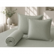 Parure Drap Housse 140 x 190 cm + 2 Taies 60x60 cm 100% Lin Fran&ccedil;ais - Eucalyptus, image n° 1