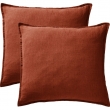 Parure Drap Housse 140 x 190 cm + 2 Taies 60x60 cm 100% Lin Fran&ccedil;ais - Paprika, image n° 4