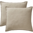 Parure Drap Housse 140 x 190 cm + 2 Taies 60x60 cm 100% Lin Fran&ccedil;ais - Sable, image n° 4