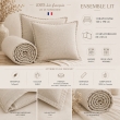 Parure Drap Housse 140 x 190 cm + 2 Taies 60x60 cm 100% Lin Fran&ccedil;ais - Sable, image n° 2