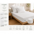 Parure Drap Housse H&ocirc;tel 140 x 190 cm + 2 Taies 60 x 60 cm Percale 78 Fils Blanc, image n° 2