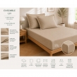 Parure Drap Housse H&ocirc;tel 140 x 190 cm + 2 Taies 63 x 63 cm Percale 78 Fils Beige, image n° 2