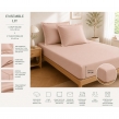 Parure Drap Housse H&ocirc;tel 140 x 190 cm + 2 Taies 63 x 63 cm Percale 78 Fils Nude, image n° 2