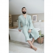 peignoir kimono mixte l/xl gaze de coton unie gaïa eucalyptus, image n° 2