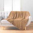 Plaid 125 x 150 cm flanelle relief unie nelia Camel, image n° 1