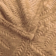 Plaid 125 x 150 cm flanelle relief unie nelia Camel, image n° 2