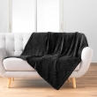 Plaid 125 x 150 cm flanelle relief unie nelia Noir, image n° 1