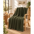Plaid 125 x 150 cm Polyester tricot uni OLYMPIA Kaki, image n° 1