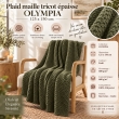 Plaid 125 x 150 cm Polyester tricot uni OLYMPIA Kaki, image n° 5
