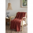 Plaid 125 x 150 cm Polyester tricot uni OLYMPIA Terracotta, image n° 2