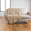 Plaid 180 x 220 cm en bouclette unie - Modèle Wooly Beige, image n° 1
