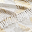 Plaid a franges 125 x 150 cm coton/polyester imprime metallis&eacute; Melisse, image n° 2