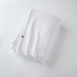 Plaid à franges en gaze de coton 180 x 220 cm Gaia Blanc, image n° 2