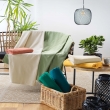 Plaid enroulable 180 x 220 cm polycoton Lucile Vert Vieux rose, image n° 5